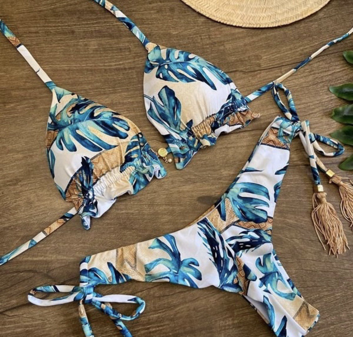 Women's Printed Bikini Beach Holiday Trio