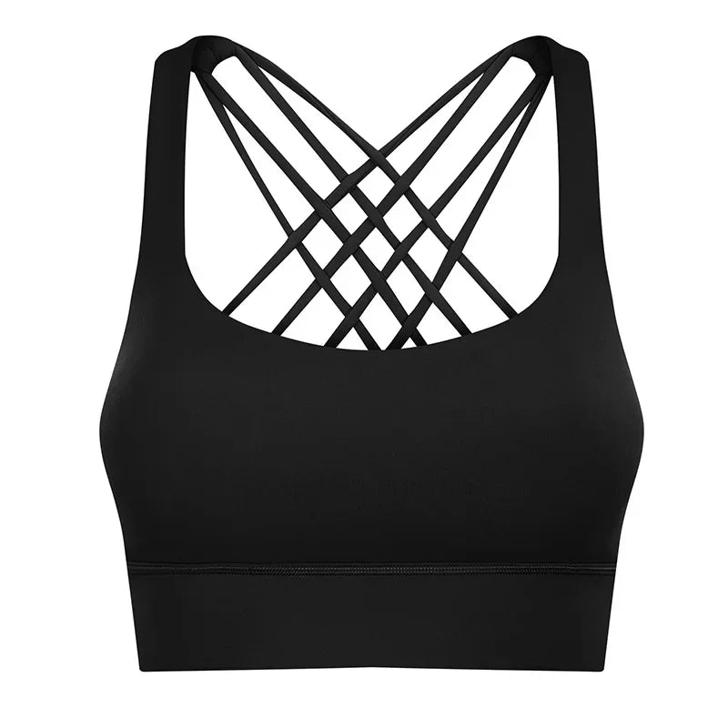 Quick Dry Cross Back Crop Running Bra