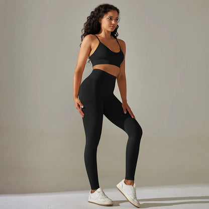 Yoga Leggings Set Workout Outfits for Women Sport Bra Leggings Seamless High Waist Yoga Leggings Sets Fitness Gym Clothing Wear