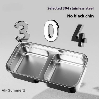 【E】Cat Bowl Cat Food Bowl Stainless Steel Double Bowl Anti-Tip Pet Bowl Cat Eating Bowl Drinking Bowl Grain Bowl Dog Bowl