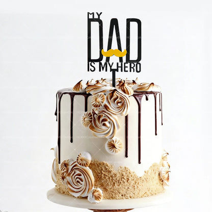 3pcs Acrylic Best Dad Ever Happy Father's Day Cake Toppers for Celebration Father's Day Dad's Birthday Party DIY Cake Decoration