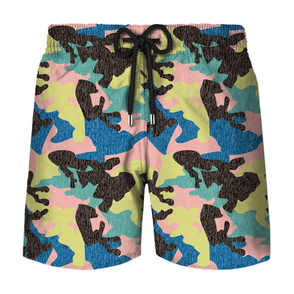 Camouflage Cosplay 3d Printed Sports Shorts For Men Outdoor Running Breathable Beach Shorts Loose Elastic Waistband Short Pants