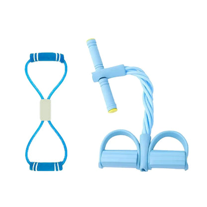 6-Tube Resistance Bands Set with Foam TPE Yoga Pedal Puller Sport At Home Shoulder Opening 8-Line Tension Rope Fitness Equipment