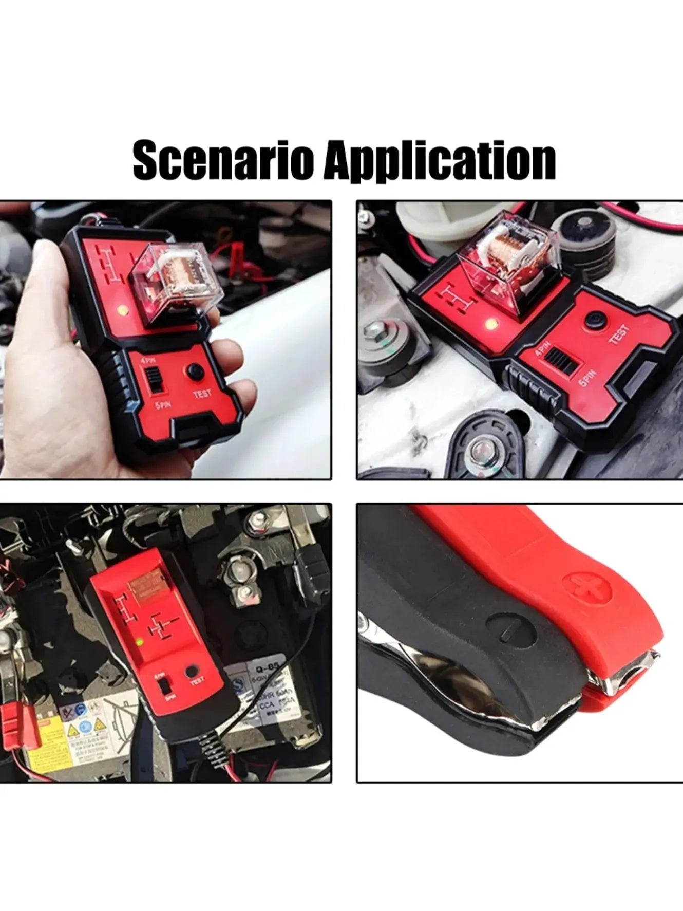 Automotive Relay Tester Voltage Tester Automotive Battery Inspector LED Indicator Universal 12V Automotive Electronic Relay Test