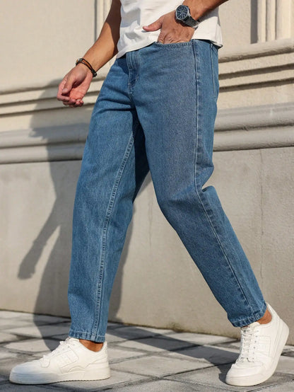 Classic Loose Fit Blue Denim Jeans