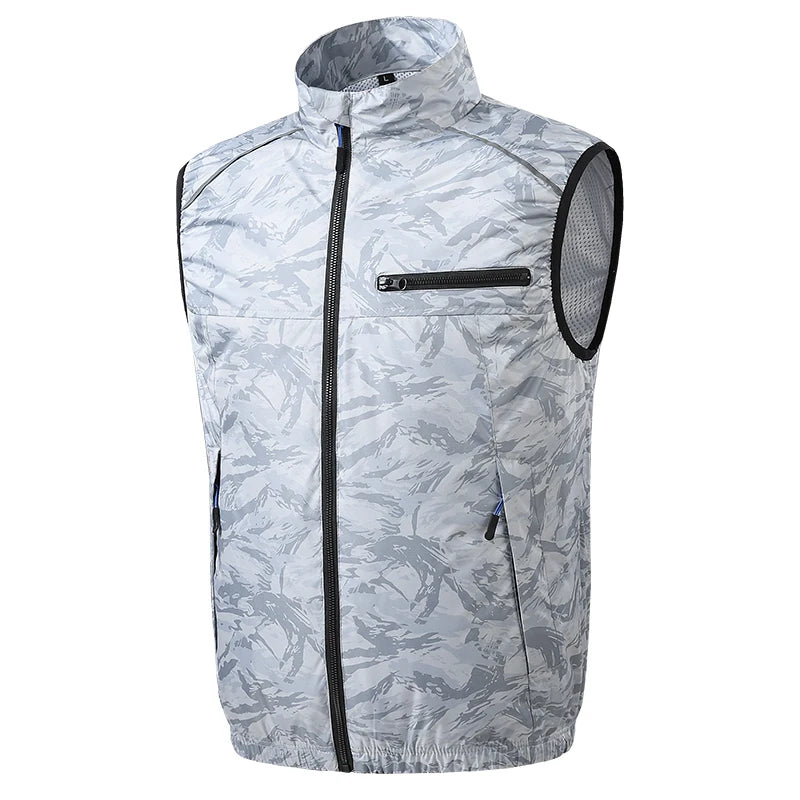 Cool summer smart cooling fan clothing, suitable for outdoor sports, fishing, high-temperature work, and convenient for nighttim