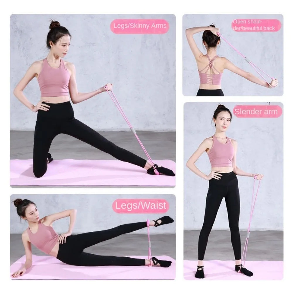 6-Tube Resistance Bands Set with Foam TPE Yoga Pedal Puller Sport At Home Shoulder Opening 8-Line Tension Rope Fitness Equipment