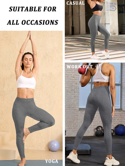 Women's Low Rise Workout Leggings - Super Soft High Elastic Tights for Yoga Running Training Daily Life
