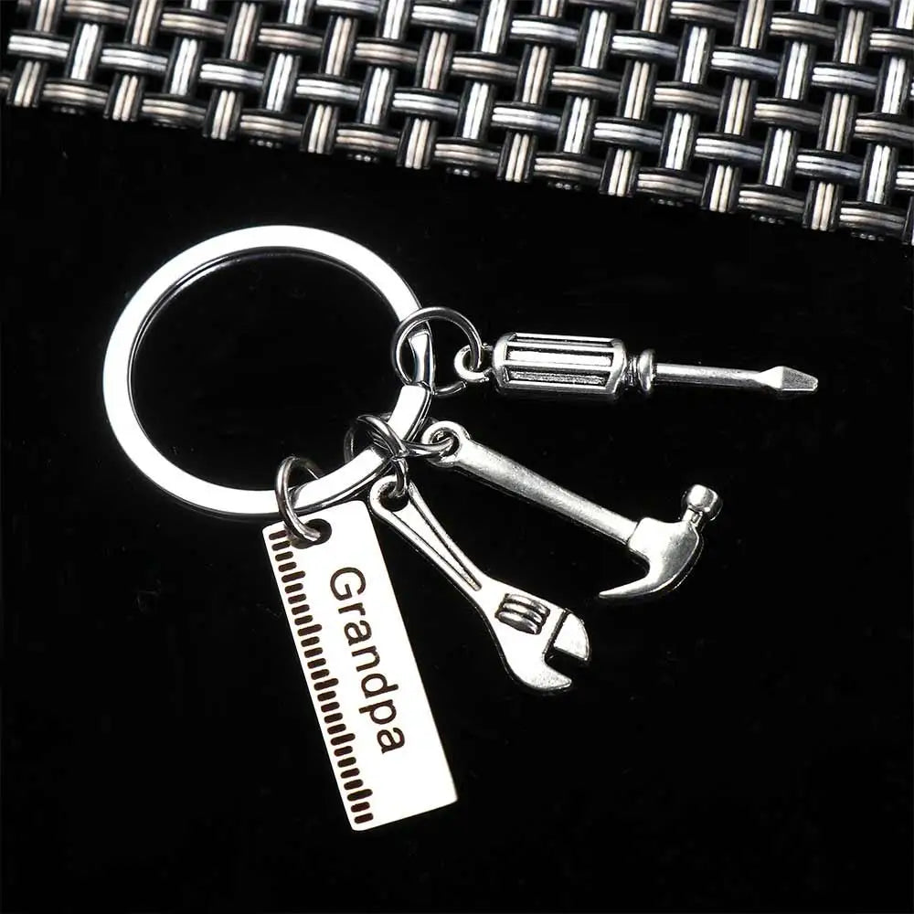 Dad Letters Dad Letters Keychains Hammer Screwdriver Dad Letters Keyring Papa Wrench Father's Day Pendant Handbag Decor