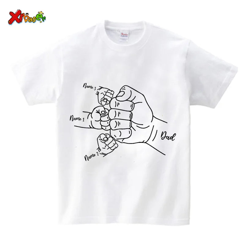 Fathers Day Shirt Personalized Papa T Shirt Daddy's Team Shirts Custom Kids Name Daddy Shirt Family Matching Outfits Father Day