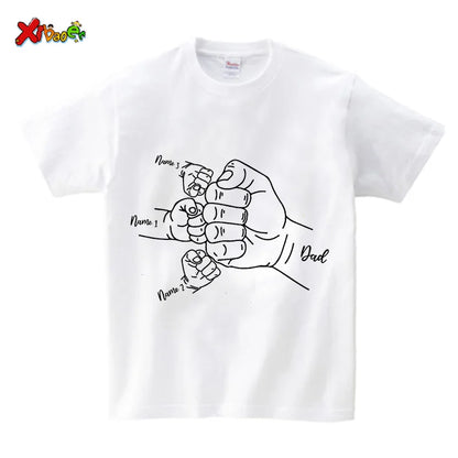 Fathers Day Shirt Personalized Papa T Shirt Daddy's Team Shirts Custom Kids Name Daddy Shirt Family Matching Outfits Father Day