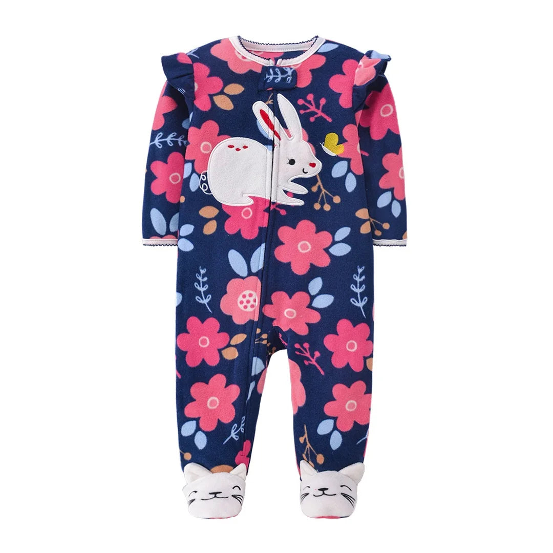 Newborn Infant Baby Boy Girl Romper Spring Autumn Polar Fleece Long-Sleeve Jumpsuit Warm Toddler Baby Clothes For a 0-12 Months