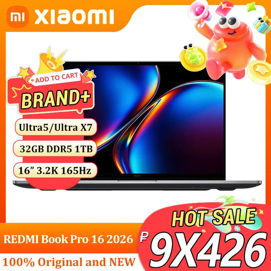 【Russia Stock】Xiaomi REDMI Book Pro 16 2026 Ultra5-338H/Ultra X7-358H 32GB+1TB 16" 3.2K 165Hz Screen