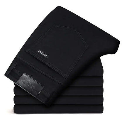 Stretch Black Biker Denim Jeans