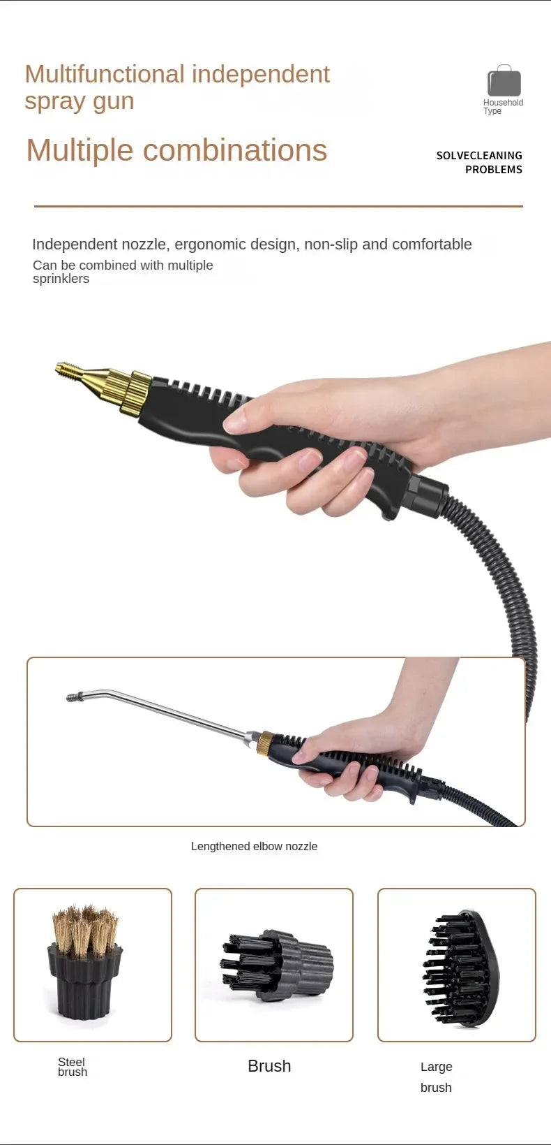 Steam Cleaner High Temperature Pressure Washer with Remote control Steam Cleaning Machine For Home Kitchen Hood Car 2500W