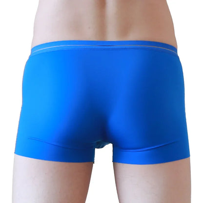 Fashion Men's Underwear Ice Silk Seamless Solid Color Ultra-thin Breathable Boxers for Male Lingerie Bikini Panties