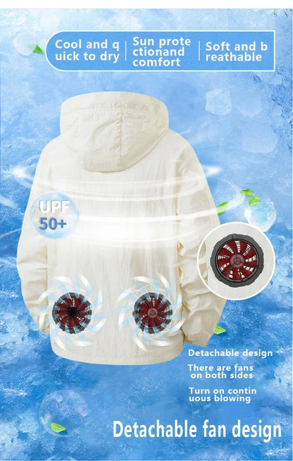 Men Women Smart Air Conditioning Cooling Jacket with Fans Intelligent Heat Dissipation UV Protection Outdoor Work Clothes Summer