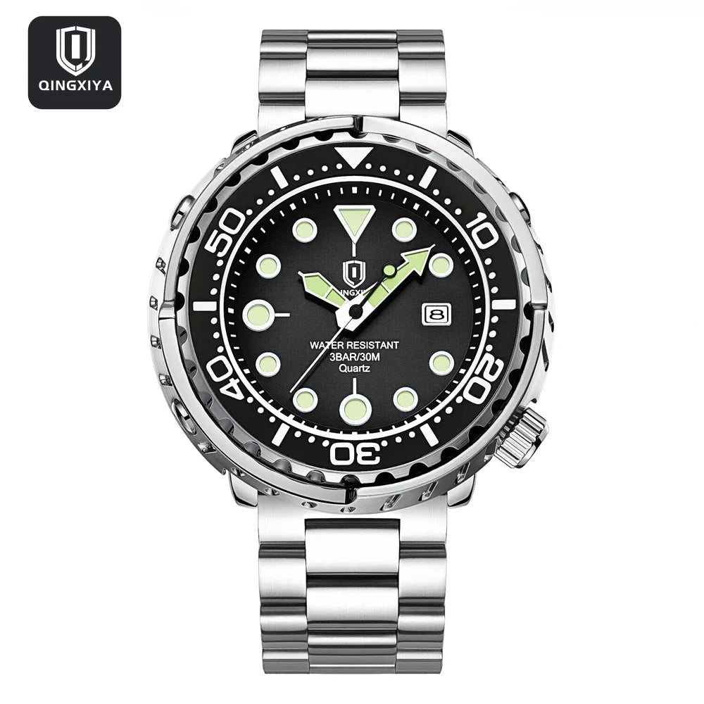 2026 new fashionable men's watch, top brand, waterproof, luminescent, date and clock, sports watch, men's quartz wristwatch