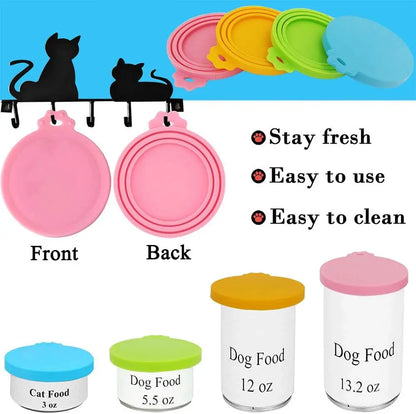 Food Can Lids Silicone Pet Food Can Covers for Dog  Cat Food One Tin Cap Fit Most Standard Size Dog Cat Food Canned