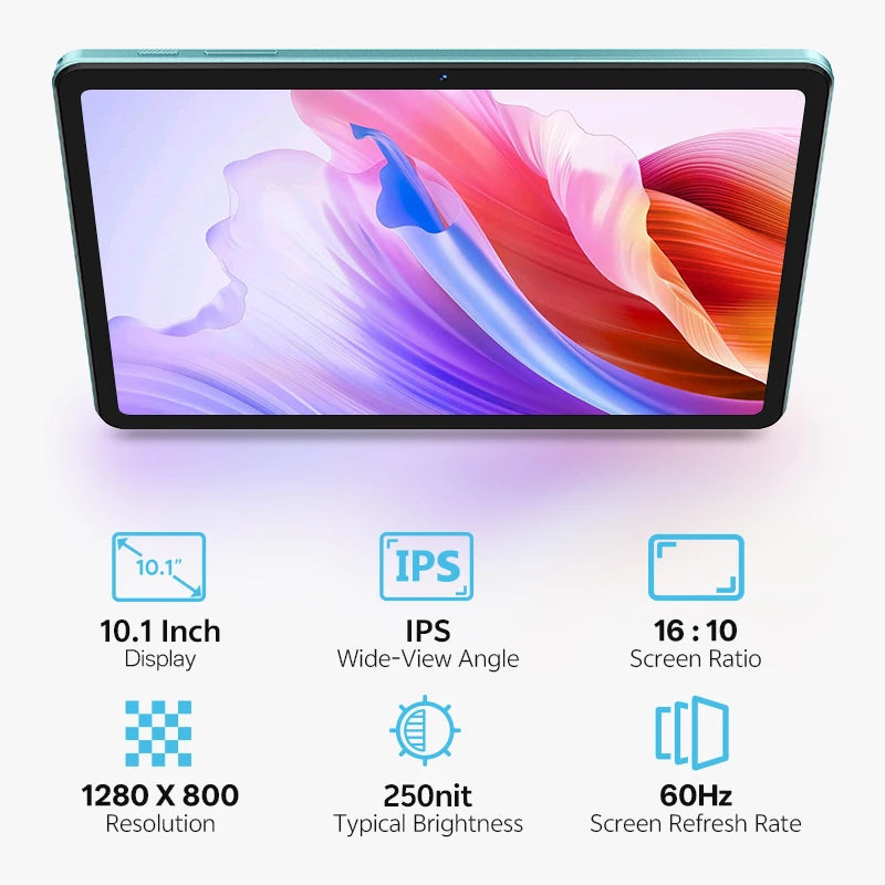 SVITOO Android 16 Tablet 2025 10.1 Inch Unisoc T7250 20GB RAM 128GB ROM 6 Hours Battery WiFi 5 GPS With Keyboard Mouse Case