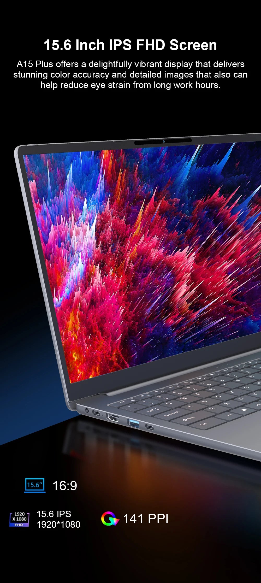 Ninkear A15 Plus 2026 Gaming Laptop Computers AMD Ryzen™ 7 5825U 4.5Ghz 15.6' FHD IPS 16GB DDR4 + 1TB SSD Backlit Keyboard FP Unlock