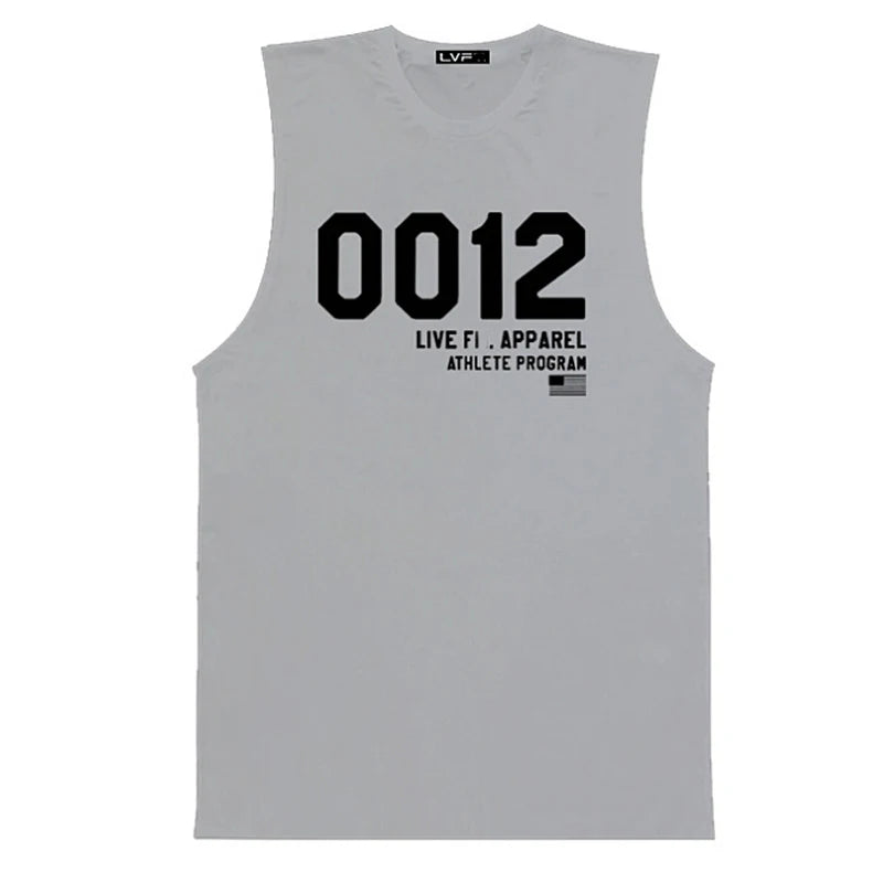 Men's Summer Fitness Tank Top Gym Workout Running Sleeveless Vest Bodybuilding Singlet Muscle Cotton Shirt Man Sports Casual Top