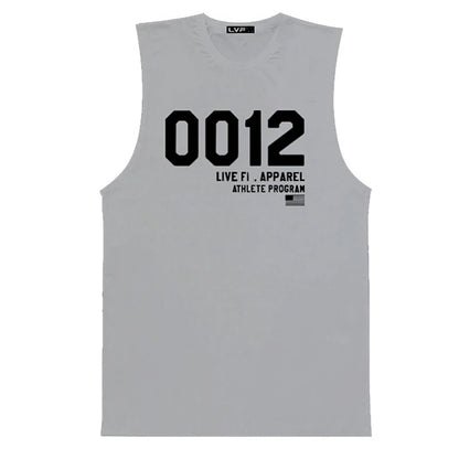 Men's Summer Fitness Tank Top Gym Workout Running Sleeveless Vest Bodybuilding Singlet Muscle Cotton Shirt Man Sports Casual Top