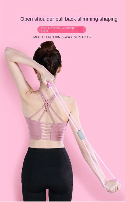 6-Tube Resistance Bands Set with Foam TPE Yoga Pedal Puller Sport At Home Shoulder Opening 8-Line Tension Rope Fitness Equipment