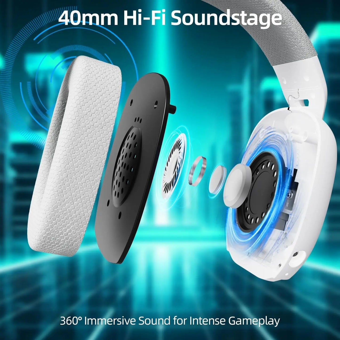 MAMBASNAKE×Attack Shark L80PRO Gaming Headset, Lightweight Over-Ear Gaming Headphones