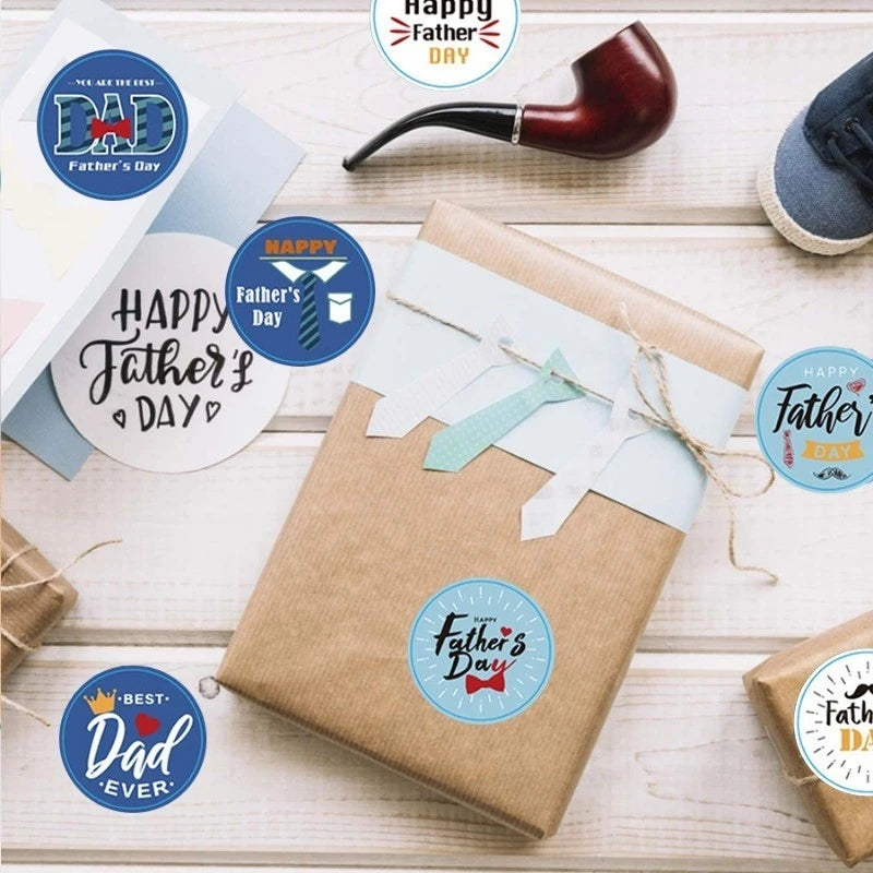 32/64/80Pcs Fathers Day Stickers Fathers Day Decorate Labels Card Envelope Seals Party Favor Gift Box ,Cookies Wrapping Decor
