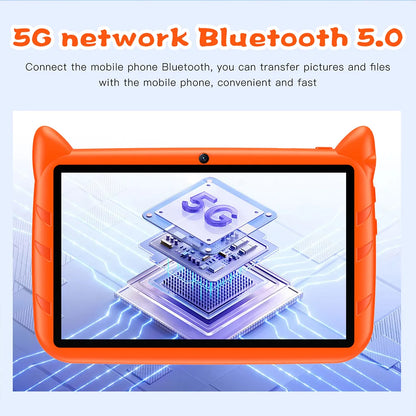New 7 Inch 5G WiFi Tablet Quad Core 4GB RAM 64GB ROM Kids Learning Education Android Tablets Dual Cameras Google 4000mAh