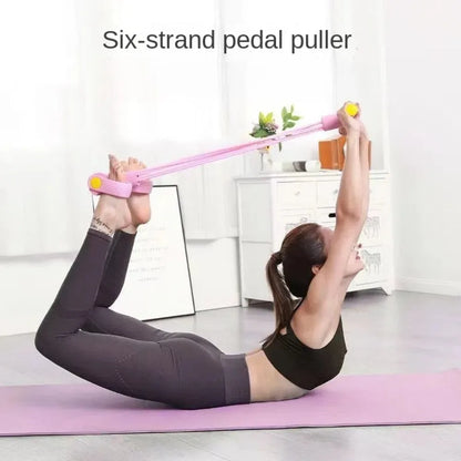 6-Tube Resistance Bands Set with Foam TPE Yoga Pedal Puller Sport At Home Shoulder Opening 8-Line Tension Rope Fitness Equipment
