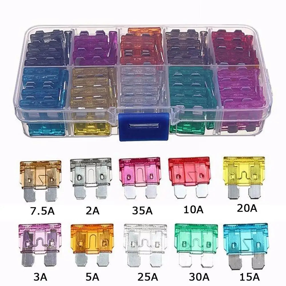 50/100pcs Automotive Fuses Fuses Automotive Fuses 2A/3A/5A/7.5A/10A/15A/20A/25A/30A/35A Amp Automotive Repair Tools