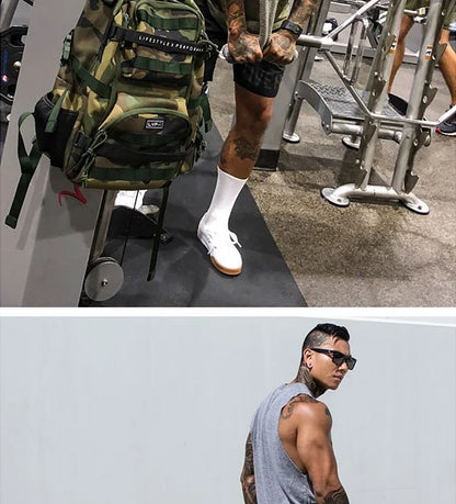Men's Summer Fitness Tank Top Gym Workout Running Sleeveless Vest Bodybuilding Singlet Muscle Cotton Shirt Man Sports Casual Top