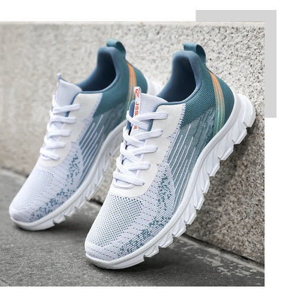 Sneakers new men's shoes trend foreign trade flying woven lace-up running shoes breathable Korean version of tide shoes