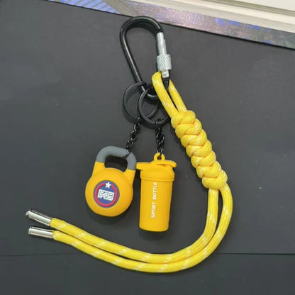 Mini Yoga Foam Roller Keychain Fashion DIY Boxing Gloves Dumbbell Keychain Sports Bag Pendant Fitness Enthusiast Gift