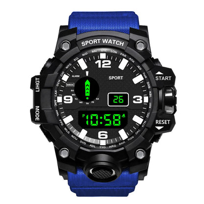 YIKAZE Sports Watch Men's LED Digital Watches Multifunction Military Clock Big Dial Waterproof Fitness Electronic Watch For Man