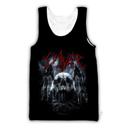 Slayer Rock Band 3D Print Tank Tops Men's Women Streetwear Hip Hop Oversized Fitness Gym Vest Sport Sleeveless Tops Men Clothing
