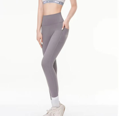 Women's Workout Leggings with Pockets, High Waist Yoga Pants for Running & Cycling, Tummy Control Fitness Tights