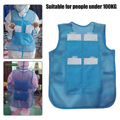 Cooling Cycling Vest with 8 Ice Packs,Summer Thin Mesh Vest Jacket,  Outdoor Ice Cooling Vest, Heatstroke Prevention Safety Vest