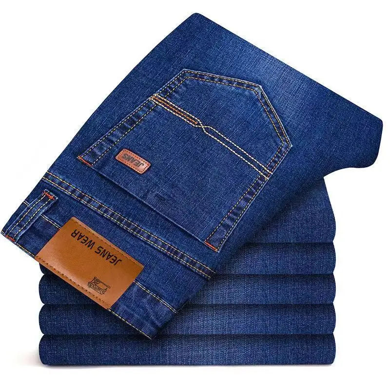 Slim Fit Straight Denim Trousers