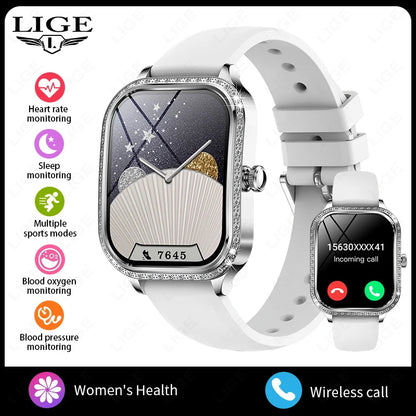 2026 Fashion Women Smart Watch Bluetooth Call Custom Watch Face Fitness Tracker IP68 Waterproof Smartwatch Woman for Android IOS