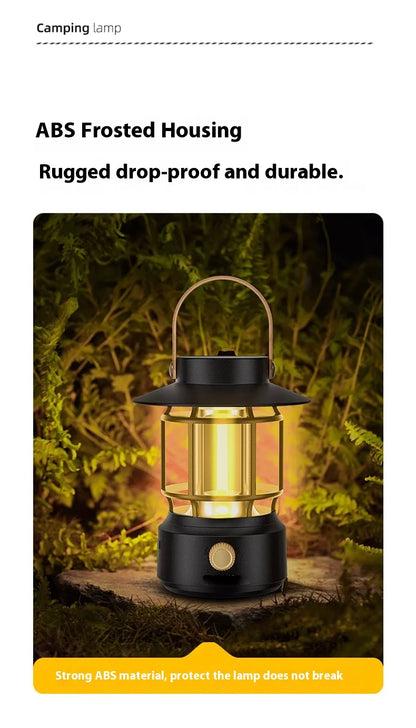 lohascamping LED Camping Lamp Retro Hanging Lamp Portable Stepless Dimming Camping Light Waterproof Rechargeable Outdoor Light