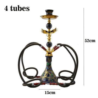 BLack Gold Eagle Design Smoking Pipe Hookah Set with Tobacco Bowl Water Pipe  Кальян Kit for Sheesha Shisha Smoke Accessories