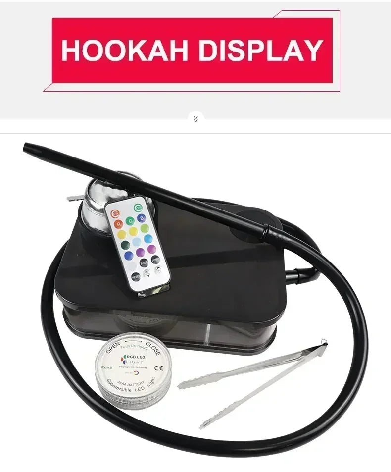 M-Smoking Hookah LED Light Nargile Cachimba Water Pipe Chicha Hookah Kit Accessories For Smoking Кальян Acrylic Shisha
