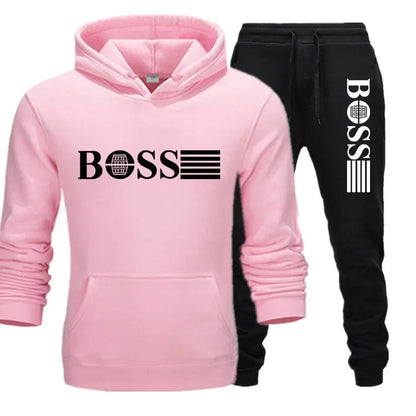 Two-piece fitness sets for autumn and winter, casual sportswear for men and women, and fashionable hooded sweatshirts