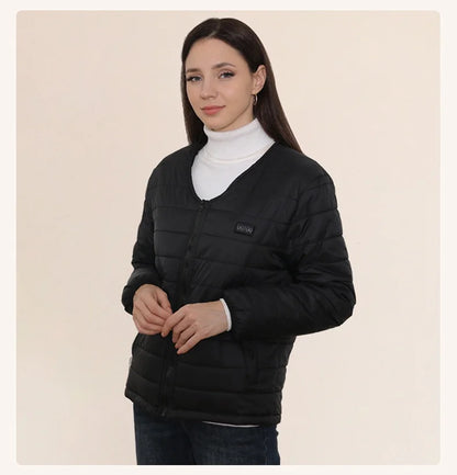 Smart Heating Cotton Jacket V-Neck Inner Wear 24 Zones Electric Thermal Insulation Clothes Motorcycle Riding Vest Heat Retention