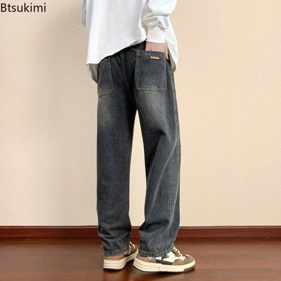 Straight Leg Casual Denim Pants