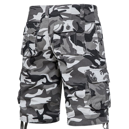 Men's Camo Shorts Summer Casual Half Pants Camouflage Outdoor Sports Short Pants Side Pocket Cotton Breathable Shorts