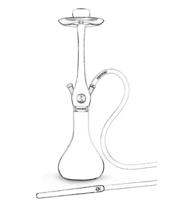 Wookah Hookah Shisha Set High Quality Wooden Large Hookah with Glass Bottle Single Pipe